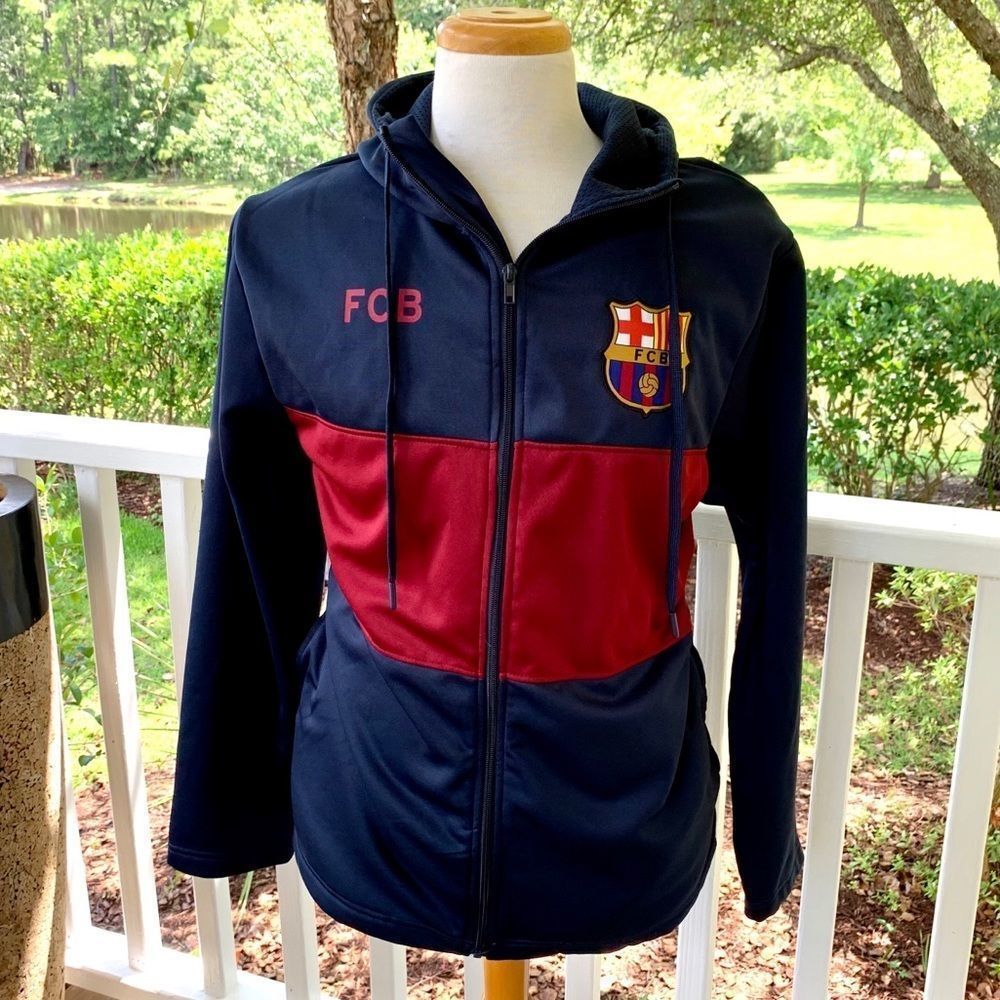 FCB Barcelona Official Soccer Hoodie Jacket. Large